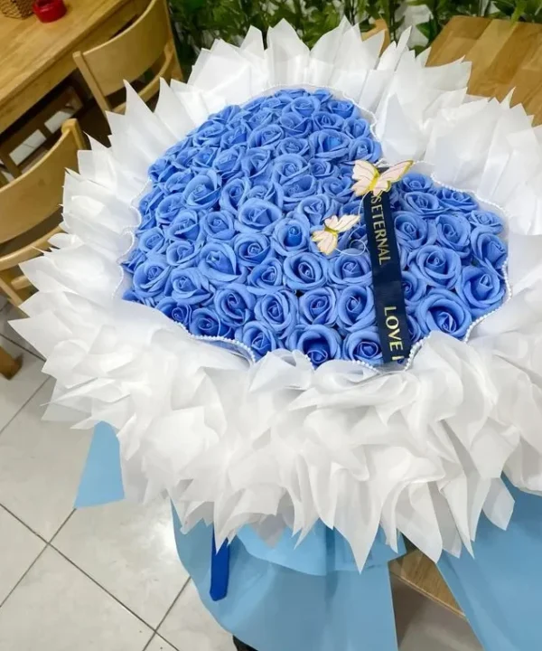 hoa hồng sáp xanh dương