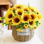 Giỏ hoa sáp hướng dương