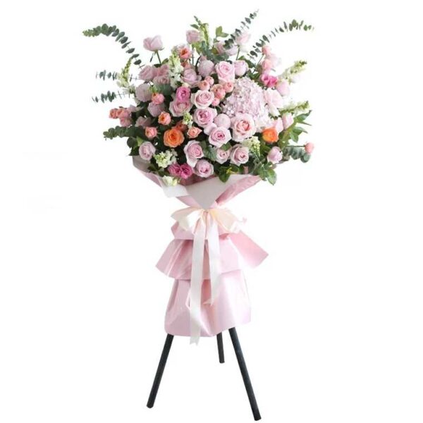 Kệ hoa khai trương hồng