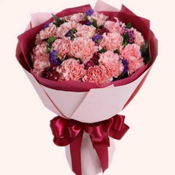 bó hoa cẩm chướng tone hồng