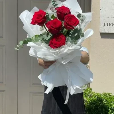 bó hoa hồng 5 bông