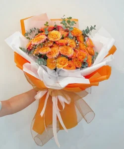 Bó hoa hồng cam Spirit tone cam