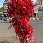 mẫu hoa khai trương nhà hàng tone đỏ - 7f garden