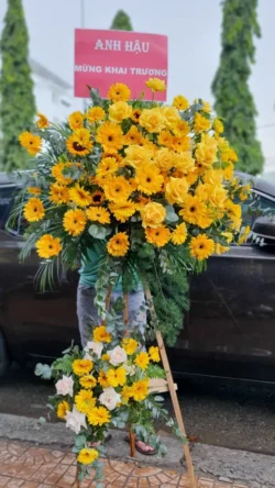 kệ hoa chúc mừng đồng tiền