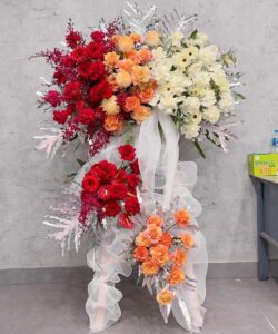 kệ hoa khai trương 3 tầng