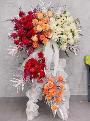 kệ hoa khai trương 3 tầng