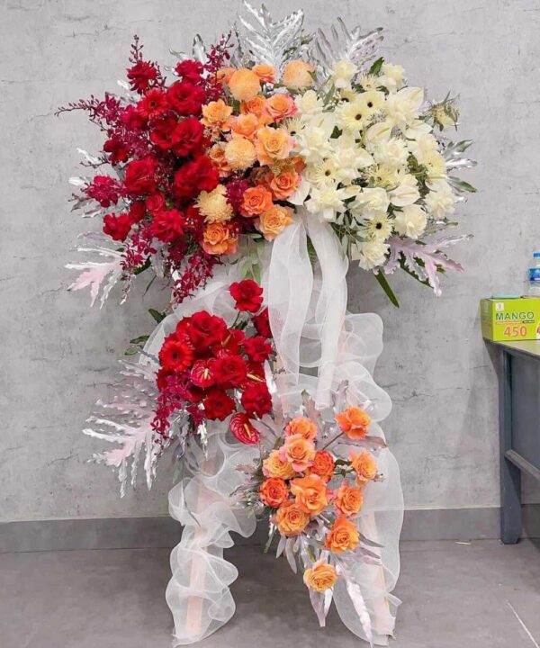 kệ hoa khai trương 3 tầng