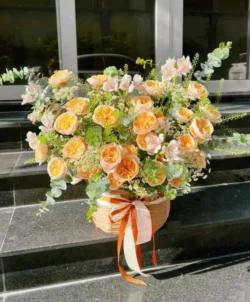 Mẫu hộp hoa hồng cam