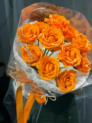 bó hoa sáp màu cam