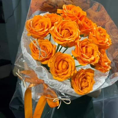 bó hoa sáp màu cam