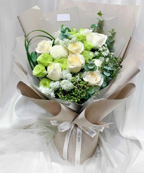 Bó hoa màu xanh lá cây (2) Bó hoa màu xanh lá cây