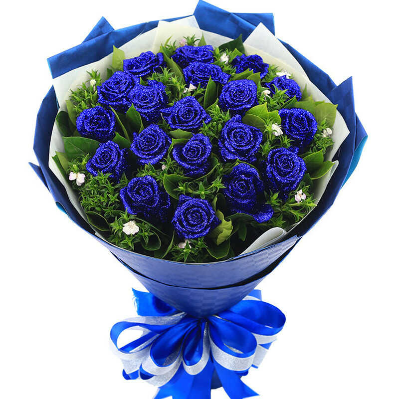 Bó hoa sáp màu xanh dương