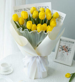 Bó hoa tulip 18 bông màu vàng
