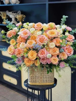 Lang hoa chuc mung khai truong cua hang