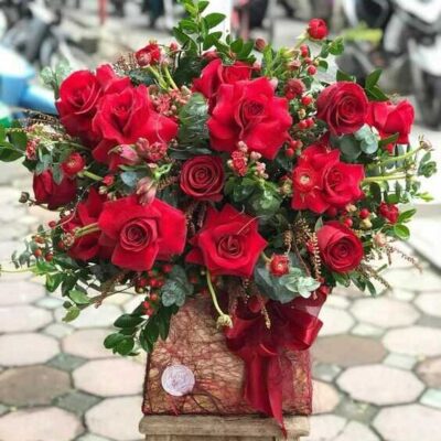 Lẵng hoa hồng đẹp chúc mừng sinh nhật