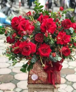 Lẵng hoa hồng đẹp chúc mừng sinh nhật