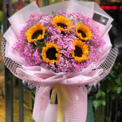 bó hoa hướng dương 5 bông