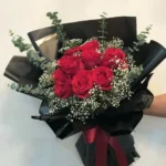 bó hoa baby và hoa hồng