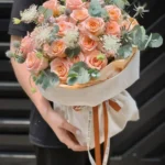 bó hoa hồng juliet màu cam