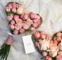 bó hoa hồng trái tim