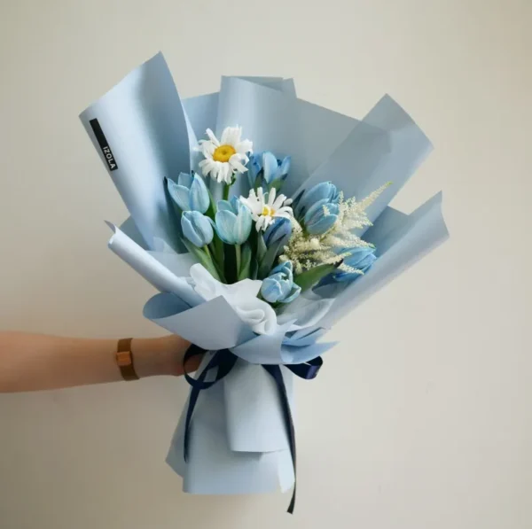 bó hoa tulip xanh dương