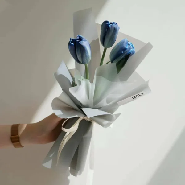 bó hoa tulip xanh dương 3 bông