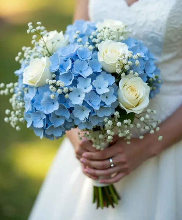 Hoa cưới cẩm tú cầu và hoa hồng Hoa cưới cẩm tú cầu và hoa hồng