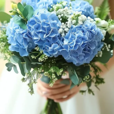 Hoa cưới tone xanh