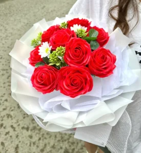 bó hoa sáp đỏ 9 bông