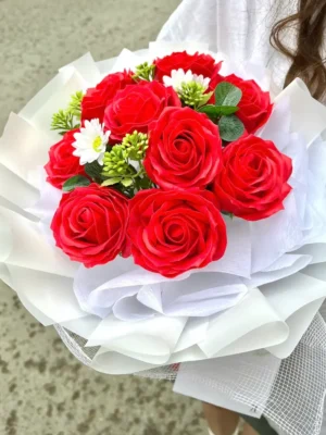 bó hoa sáp đỏ 9 bông