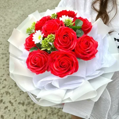 bó hoa sáp đỏ 9 bông