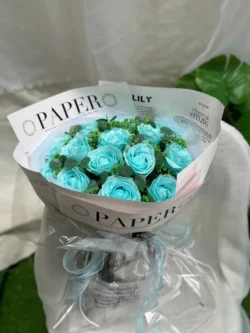 bó hoa sáp màu xanh