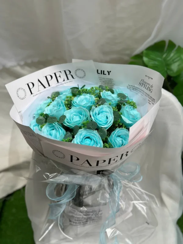 bó hoa sáp màu xanh bó hoa sáp màu xanh