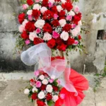 Lẵng hoa 2 tầng khai trương