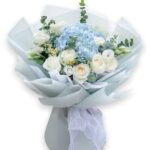 bó hoa cẩm tú cầu mix hoa hồng 