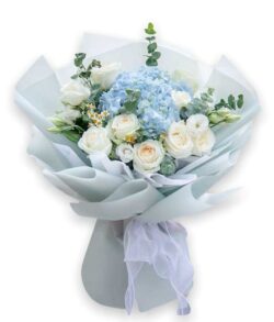 bó hoa cẩm tú cầu mix hoa hồng 