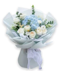 bó hoa cẩm tú cầu mix hoa hồng