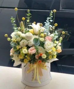 Lẵng hoa để bàn hội nghị - Ảnh 4