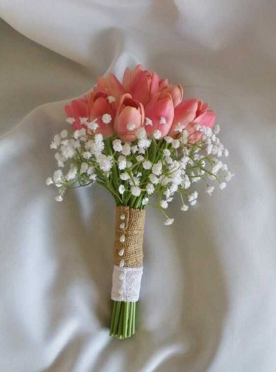Hoa cưới tullip hồng