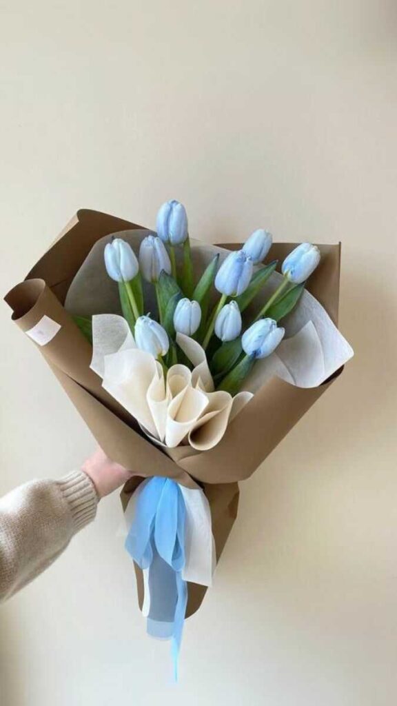 bó hoa tulip xanh dương
