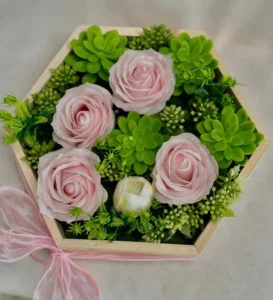 giỏ hoa hồng sáp