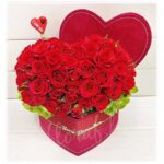 giỏ hoa sáp trái tim