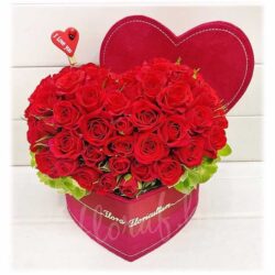 giỏ hoa sáp trái tim