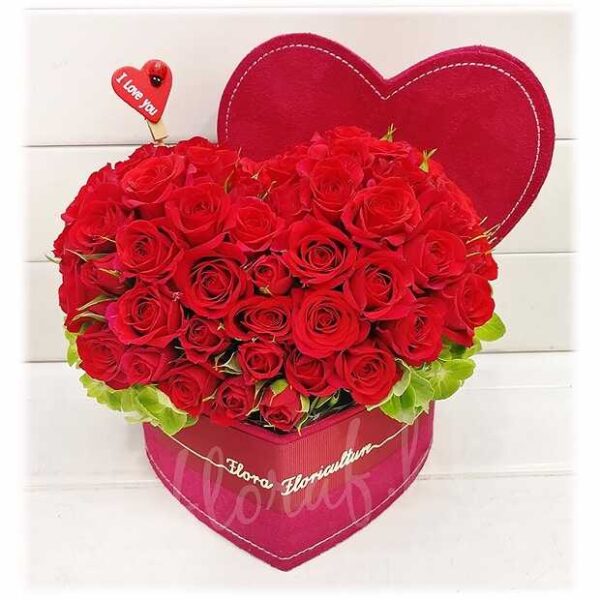 giỏ hoa sáp trái tim