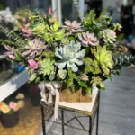 Giỏ hoa sen đá đẹp tại 7f garden tphcm