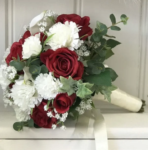 Hoa cưới tone đỏ trắng