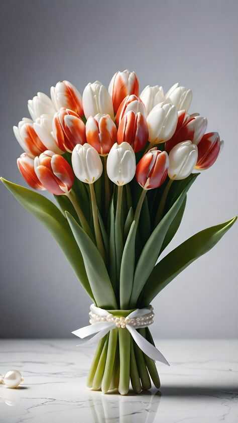 hoa tulip cam trắng