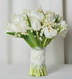 Hoa cưới tulip và linh lan