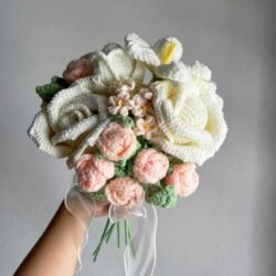 Hoa hồng len handmade