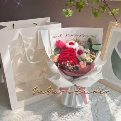 bó hoa hồng len 1 bông